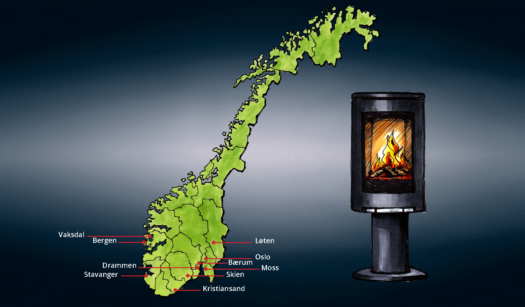 I disse kommunene får du penger for å skifte vedovn